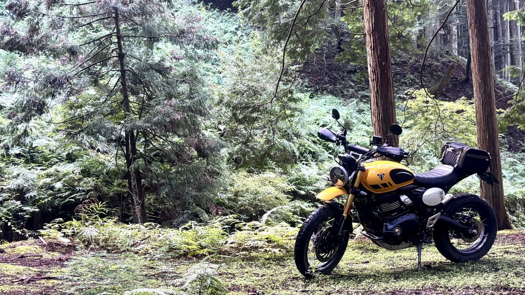 林道を走るスクランブラー400XC