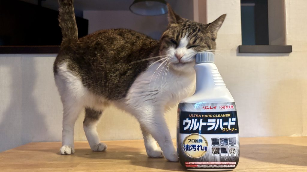 リンレイのウルトラハードクリーナーと猫